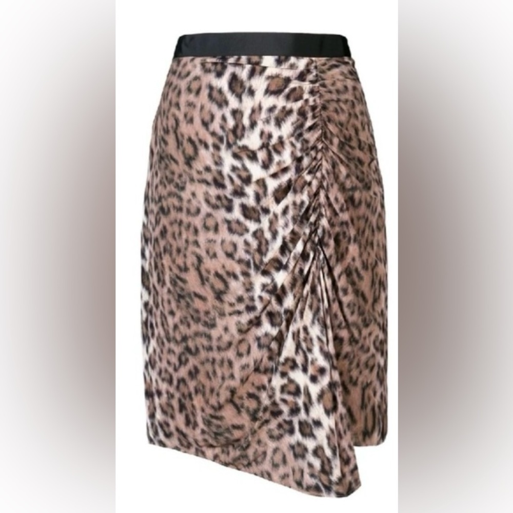NWT JOIE ORNICA LEOPARD HANDKERCHIEF SKIRT IN LIGHT TAUPE